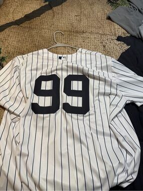 Pinstripe Baseball Aaron Judge Jersey with Number 99